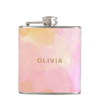 Casamento Personalizado Abstrato em Aquarela Rosa 
