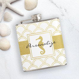 Cantil Cavalo-Marinho com Padrão de Onda do Oceano em Art