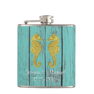 Cantil Cavalos marinhos que Dourados sua madeira da cor