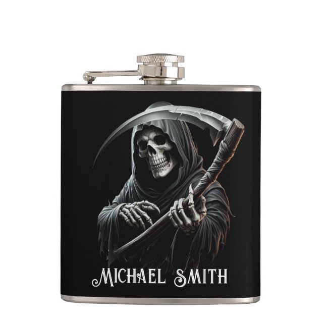 Cantil Ceifeiro Sinistro Preto Nome Personalizado Customi (Frente)