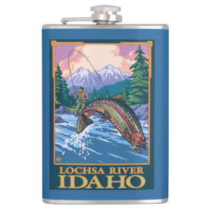Cantil Cena da pesca com mosca - rio de Lochsa, Idaho