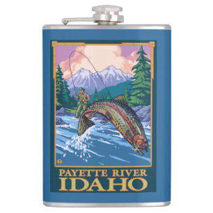 Cantil Cena da pesca com mosca - rio de Payette, Idaho