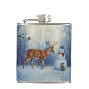 Cantil Cena de Férias de Inverno Deer e Happy Snowman