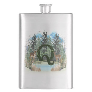 Cantil Cervo em Aquarela Letra de Monograma Personalizado