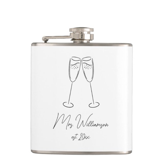 Cantil Champagne Glass Bride Wedding Newlywing Casal (Frente)