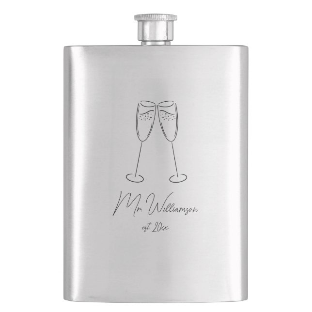 Cantil Champagne Glass Groom Wedding Newlywing Classic (Frente)