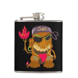Cantil Chef Bandana Tiki com Salsicha Pegando Fogo, Preto
