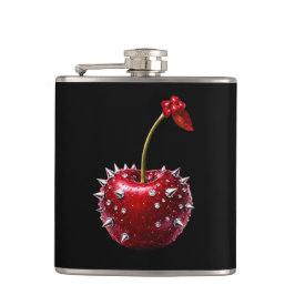 Cantil Cherry Rock Style Stainless Steel Flask