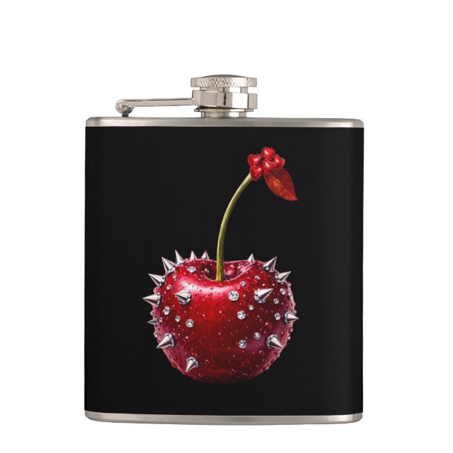 Cantil Cherry Rock Style Stainless Steel Flask (Frente)