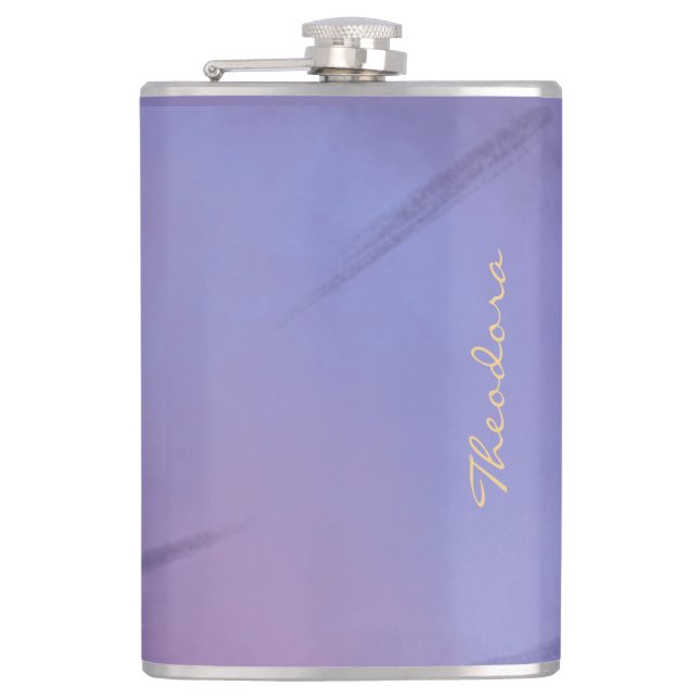 Cantil Chic Dourada Violet Abstrato Floral (Frente)