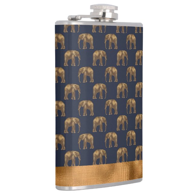 Cantil Chic Dourado Elegante Elefante Azul Bonito (Direita)