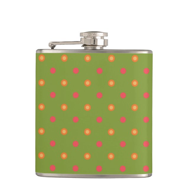 Cantil Chic Poppy Colors Bolinhas Hip Flask (Frente)