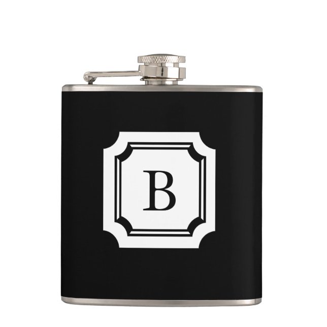 CANTIL CHIQUE FLASK_BLACK COM MONOGRAMA CLÁSSICO (Frente)