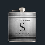 Cantil Chrome Sleek Personalizado Esmagado para ele<br><div class="desc">Este belo frasco elegante faria um presente personalizado excelente para o Groom ou todos os padrinhos de casamento, melhor homem, pai da noiva/noivo... todos os homens do seu casamento ou qualquer cara especial na sua vida, assim como para o seu pai no Dia de os pais. Personalize-o com o nome/inicial...</div>
