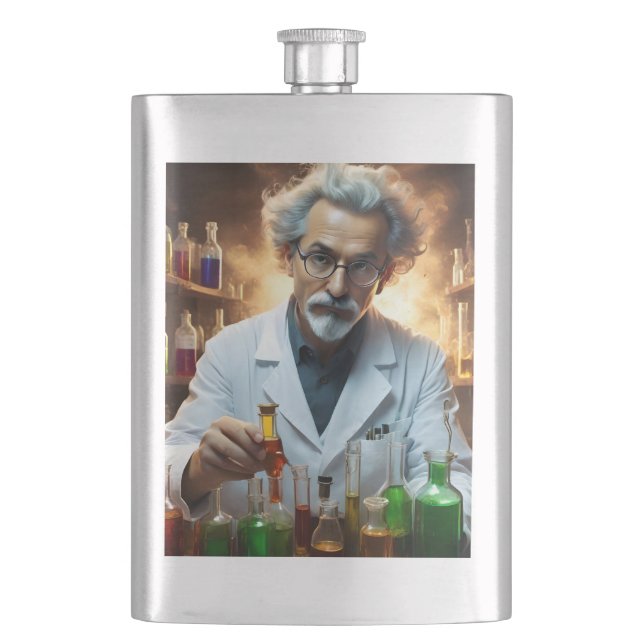 Cantil Cientista Num Laboratório Misturando Poções, (Frente)