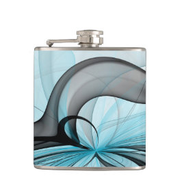 Cantil Cinza Antracite Arte Fractal Azul Moderna