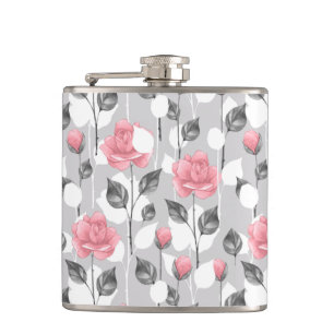 Cantil Cinza e rosa. Padrão floral