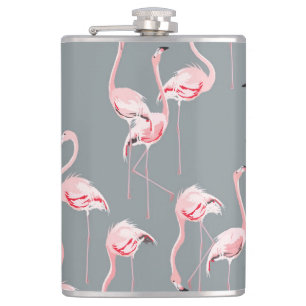 Cantil Cinza Flamingo: Padrão Vintage Invisível.