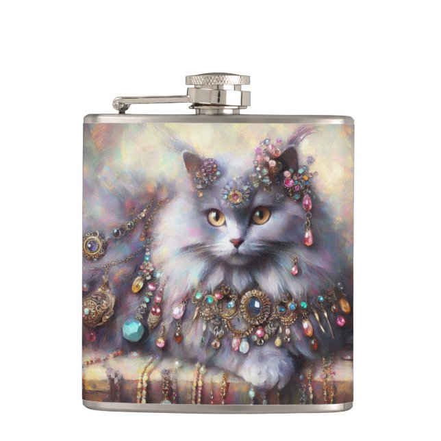 Cantil Cinzas de cabelo longo com pintura de gemas (Frente)