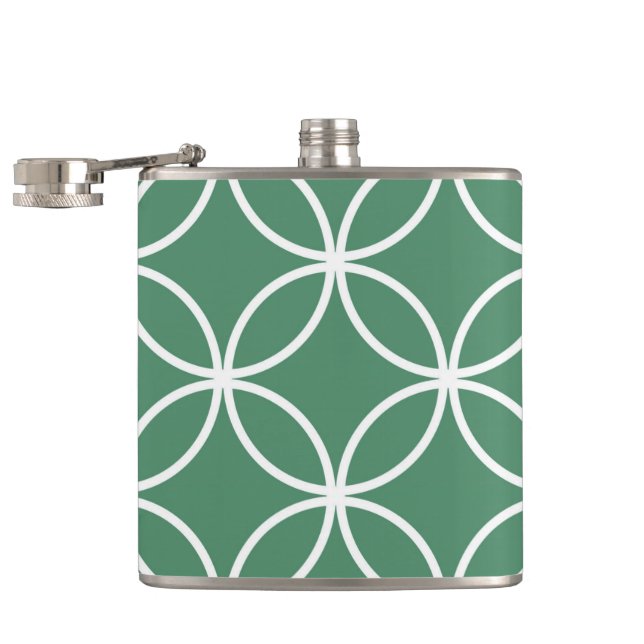 Cantil Círculos Sobrepostos Padrão Verde Sage Branco (Aberto)