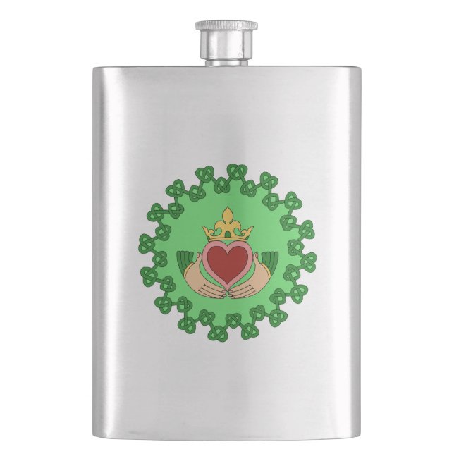 Cantil Claddagh e Green Knotwork (Frente)