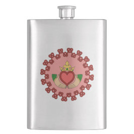 Cantil Claddagh e Knotwork vermelho no rosa
