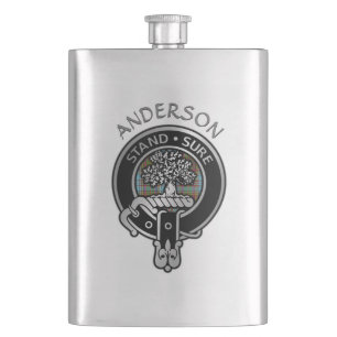 Cantil Clan Anderson Crest & Tartan Flask