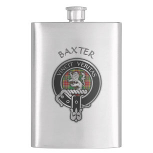Cantil Clan Baxter Crest & Tartan Flask