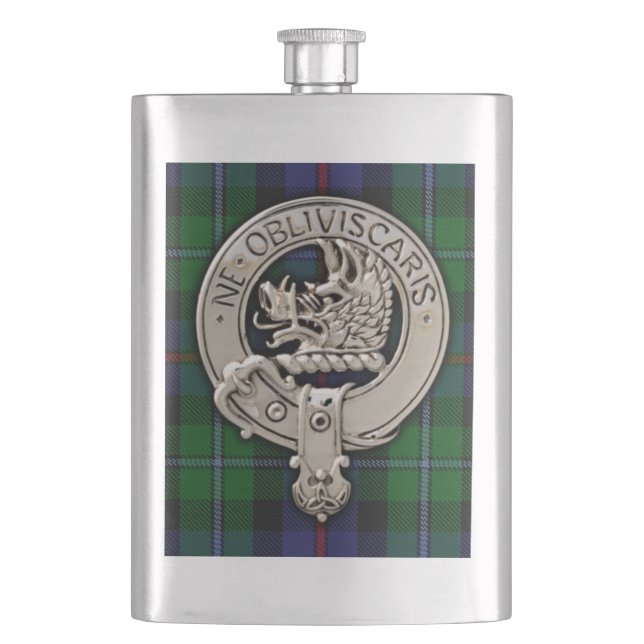 Cantil Clan Campbell Crest & Cawdor Tartan (Frente)