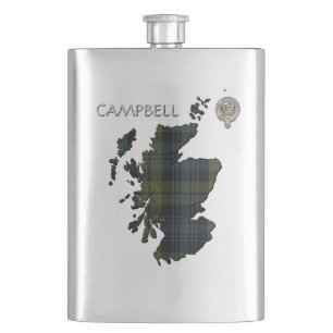 Cantil Clan Campbell Crest & Tartan Map