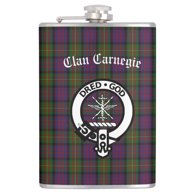 Cantil Clan Carnegie Crest Crachá e Tartan (Frente)