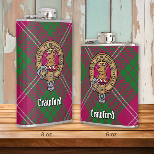 Cantil Clan Crawford Crest sobre Tartan