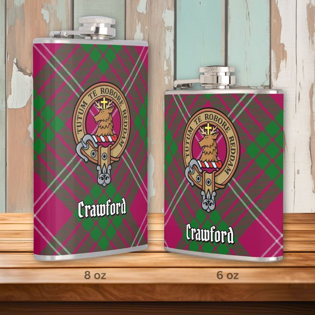 Cantil Clan Crawford Crest sobre Tartan (Criador carregado)