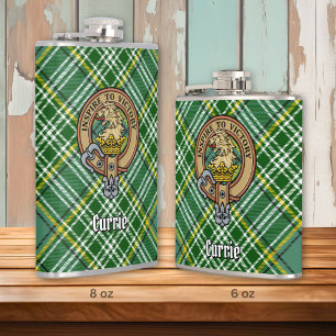 Cantil Clan Currie Lion Crest sobre Tartan
