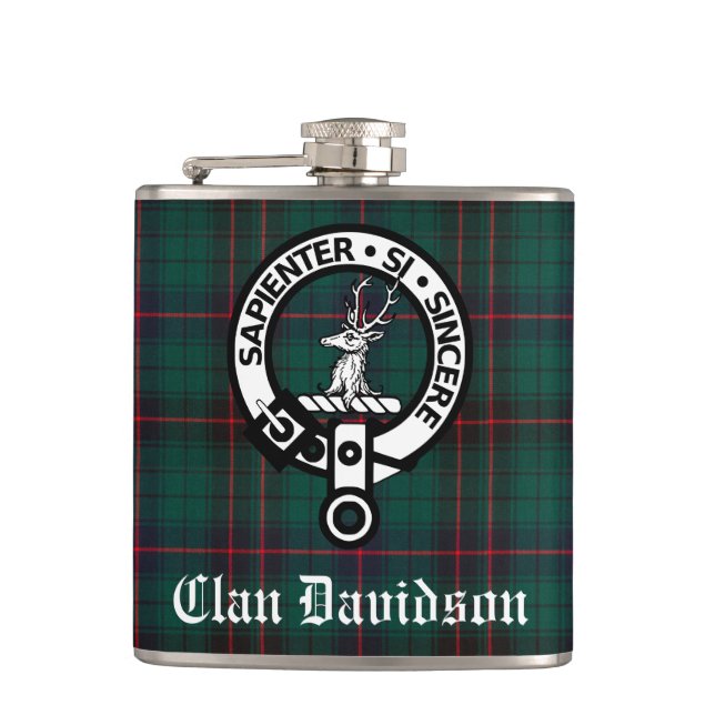 Cantil Clan Davidson Crest Crachá e Tartan (Frente)