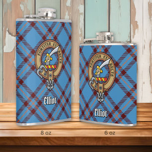 Cantil Clan Elliot Crest sobre o Antigo Tartan