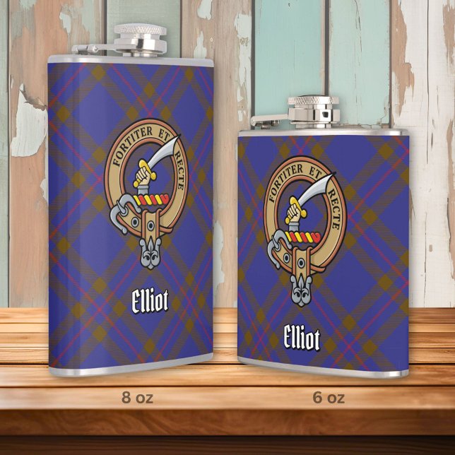 Cantil Clan Elliot Crest sobre Tartan Moderno (Criador carregado)
