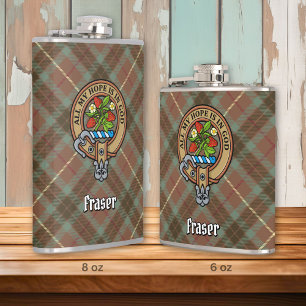 Cantil Clan Fraser Crest over Weathered Hunting Tartan