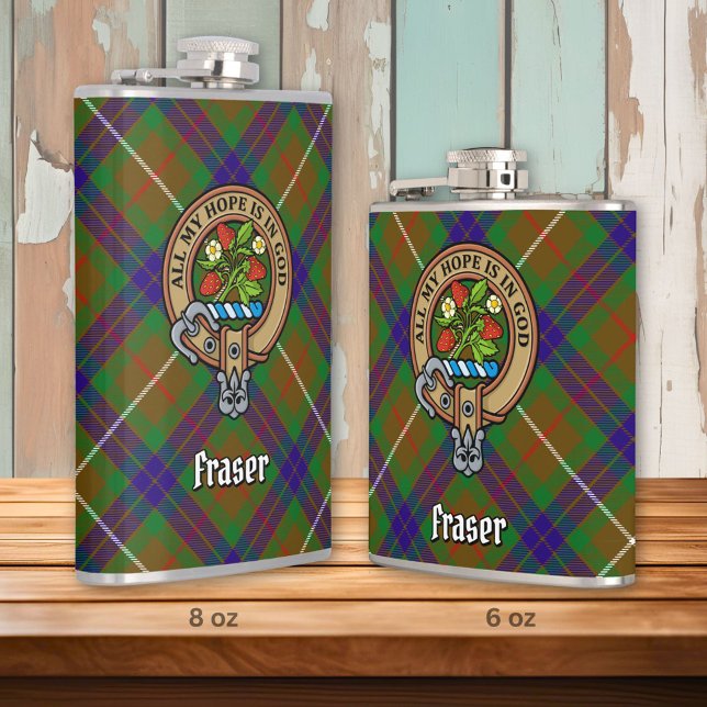 Cantil Clan Fraser Crest sobre caçar Tartan (Criador carregado)