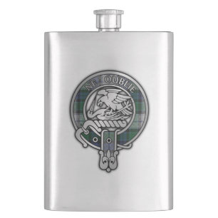Cantil Clan Graham Crest & Dress Tartan Flask