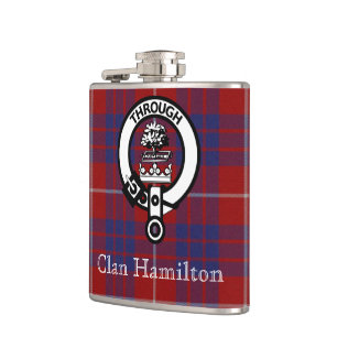 Cantil Clan Hamilton Crest e Tartan Flag
