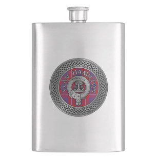 Cantil Clan Hamilton Crest & Tartan Knot Flask
