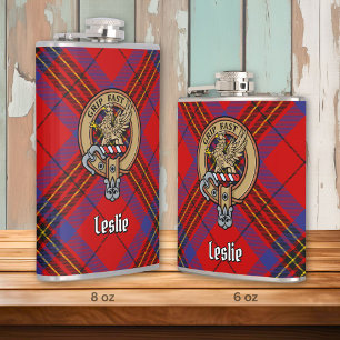 Cantil Clan Leslie Crest sobre o Red Tartan