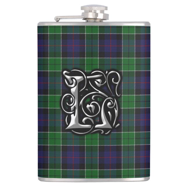 Cantil Clan Leslie Tartan Old Scotland Flask (Frente)