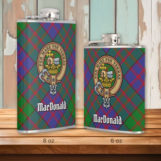 Cantil Clan MacDonald Crest sobre Tartan (Criador carregado)