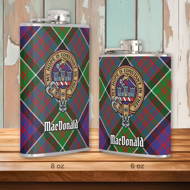 Cantil Clan MacDonald do Clanranald Crest sobre Tartan (Criador carregado)