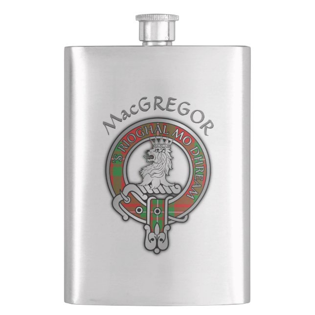 Cantil Clan MacGregor Crest & Tartan Flask (Frente)