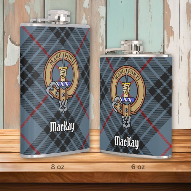 Cantil Clan MacKay Crest sobre Blue Tartan (Criador carregado)