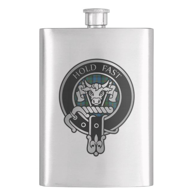 Cantil Clan MacLeod Crest & Hunting Tartan Flask (Frente)
