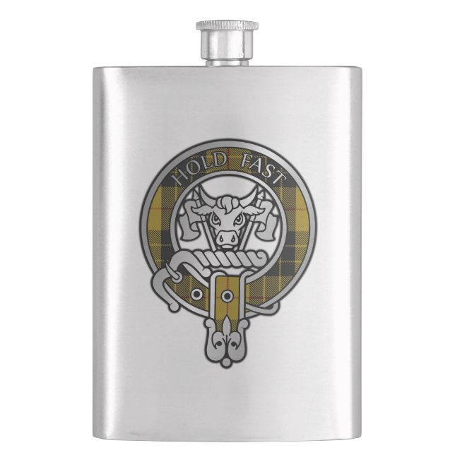 Cantil Clan MacLeod Crest & Tartan Flask (Frente)